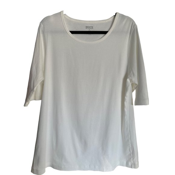 Duluth Trading Co women’s size XL 100% cotton white elbow length t shirt - Picture 1 of 4